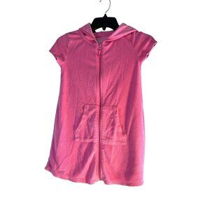 Wonder Nation Girls Bathing Suit Terry Cover-up Hoodie Zip Pink Size M 7-8